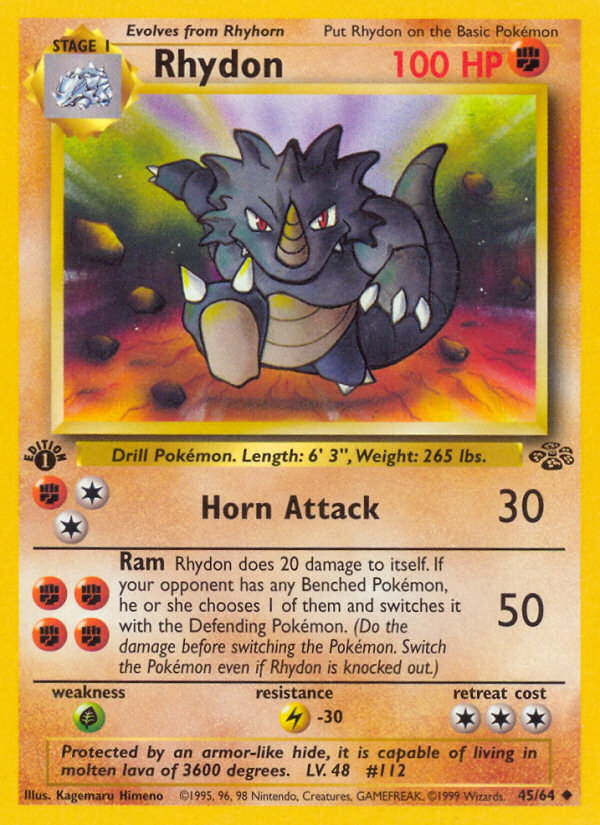 Rhydon (45/64) [Jungle 1st Edition] | Pegasus Games WI