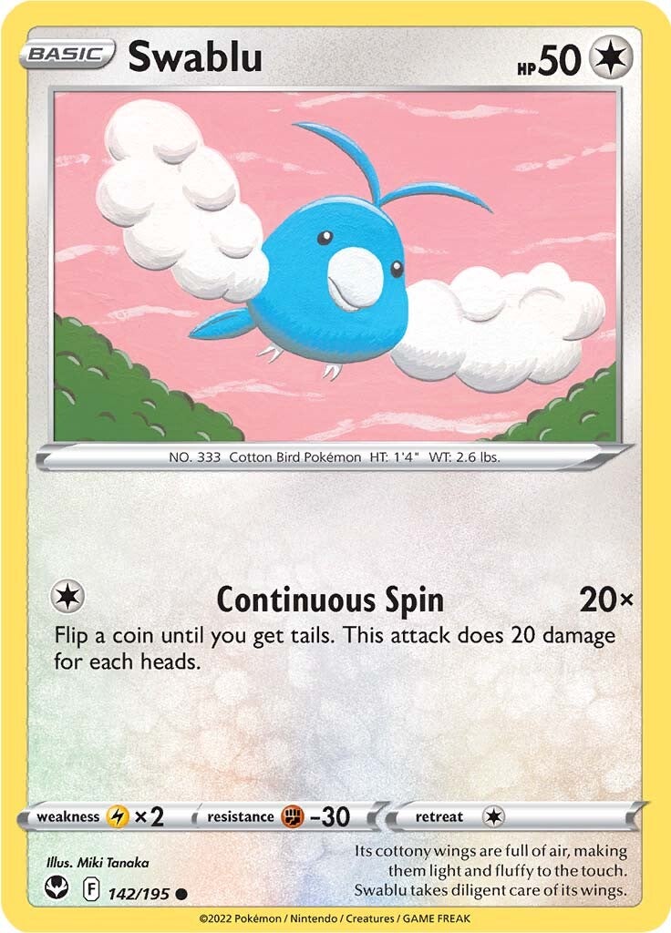 Swablu (142/195) [Sword & Shield: Silver Tempest] | Pegasus Games WI