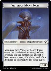 Vizier of Many Faces // Zombie Double-Sided Token [Murders at Karlov Manor Commander Tokens] | Pegasus Games WI