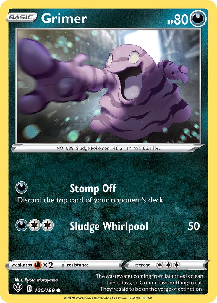 Grimer (100/189) [Sword & Shield: Darkness Ablaze] | Pegasus Games WI