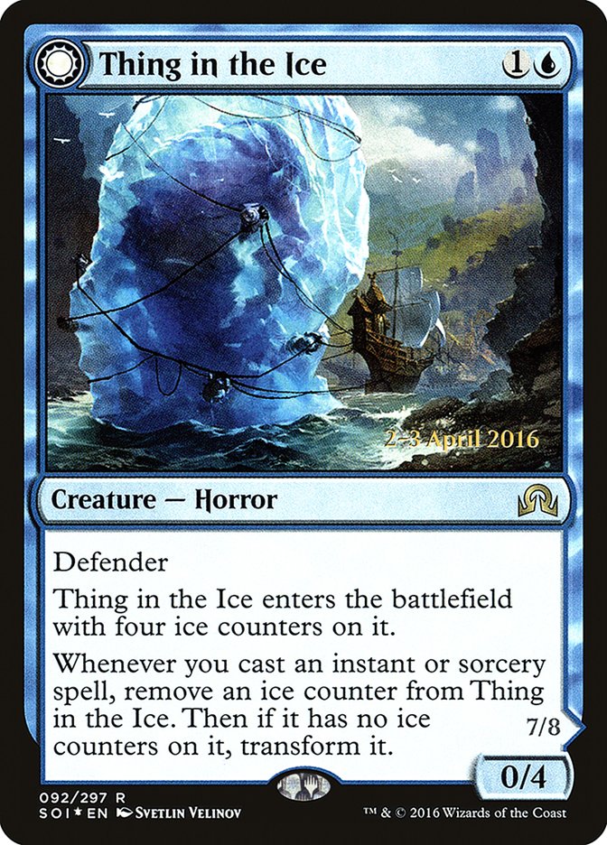 Thing in the Ice // Awoken Horror [Shadows over Innistrad Prerelease Promos] | Pegasus Games WI