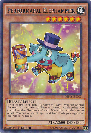 Performapal Elephammer [MP16-EN002] Rare | Pegasus Games WI