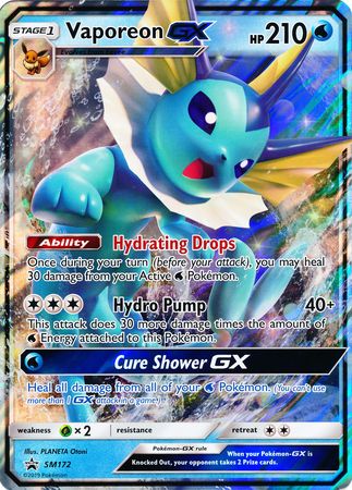 Vaporeon GX (SM172) (Jumbo Card) [Sun & Moon: Black Star Promos] | Pegasus Games WI