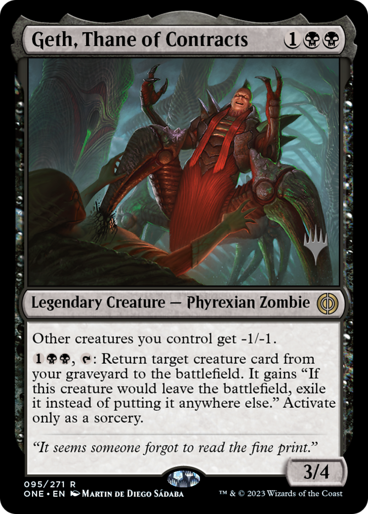 Geth, Thane of Contracts (Promo Pack) [Phyrexia: All Will Be One Promos] | Pegasus Games WI