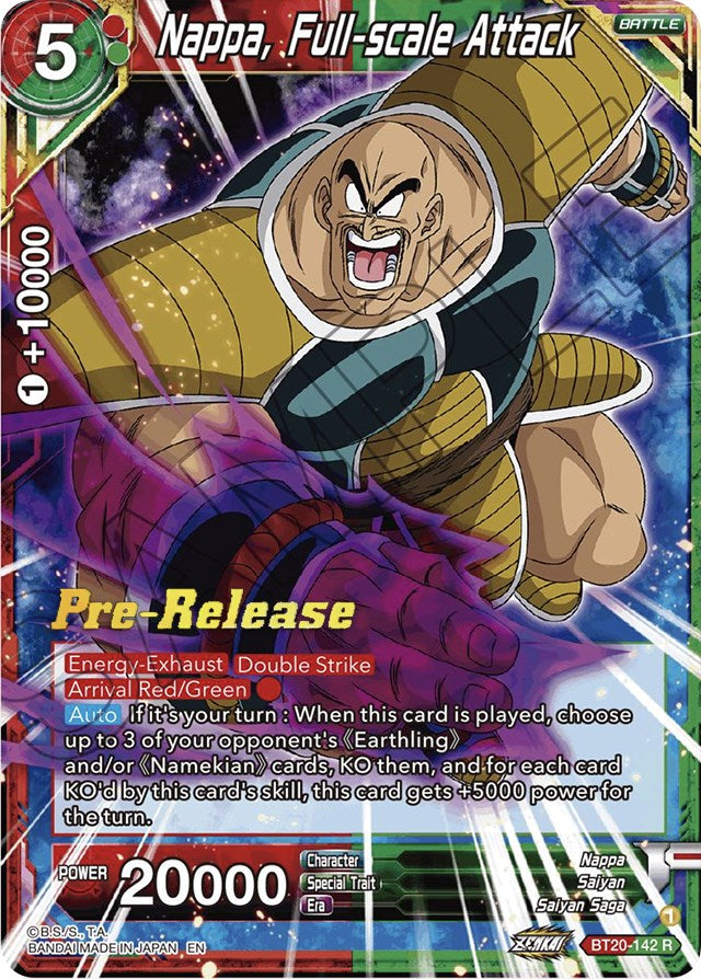 Nappa, Full-scale Attack (BT20-142) [Power Absorbed Prerelease Promos] | Pegasus Games WI