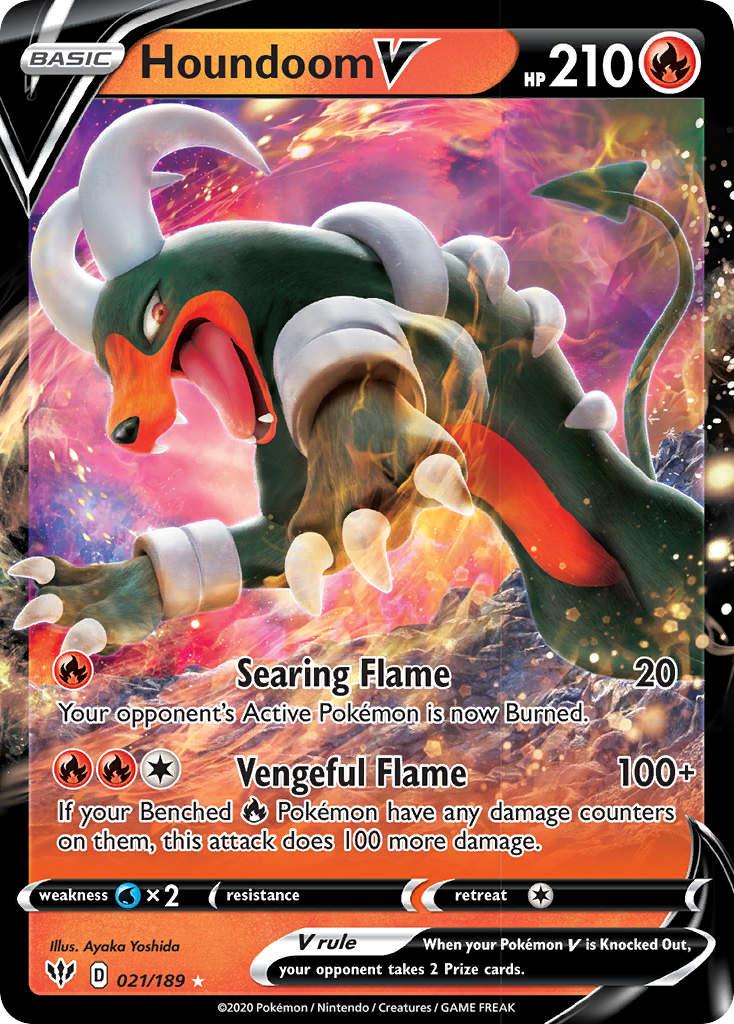 Houndoom V (021/189) [Sword & Shield: Darkness Ablaze] | Pegasus Games WI