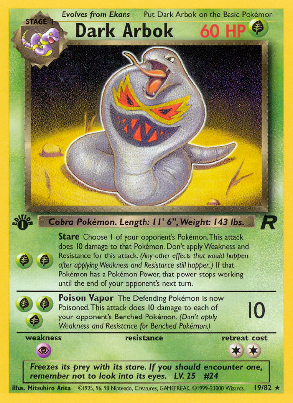 Dark Arbok (19/82) [Team Rocket 1st Edition] | Pegasus Games WI