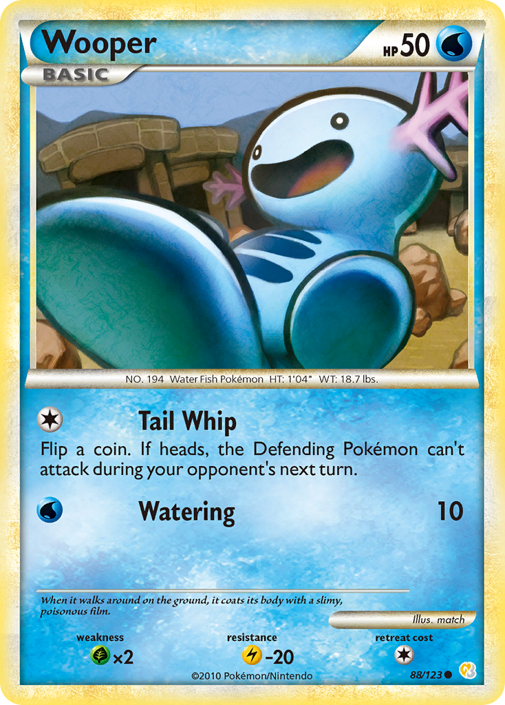 Wooper (88/123) [HeartGold & SoulSilver: Base Set] | Pegasus Games WI