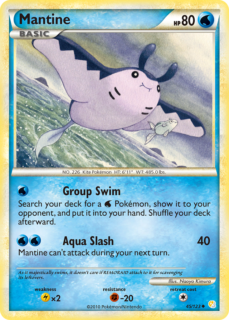 Mantine (45/123) [HeartGold & SoulSilver: Base Set] | Pegasus Games WI