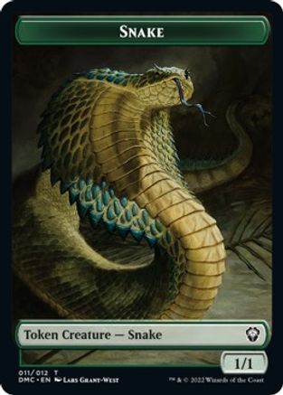 Snake // Hydra Double-Sided Token [Dominaria United Commander Tokens] | Pegasus Games WI