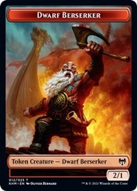 Dwarf Berserker // Tibalt, Cosmic Impostor Emblem Double-Sided Token [Kaldheim Tokens] | Pegasus Games WI