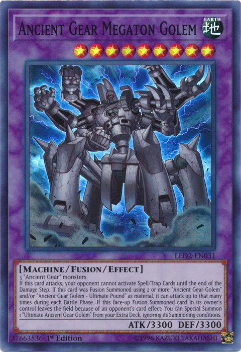 Ancient Gear Megaton Golem [LED2-EN031] Super Rare | Pegasus Games WI