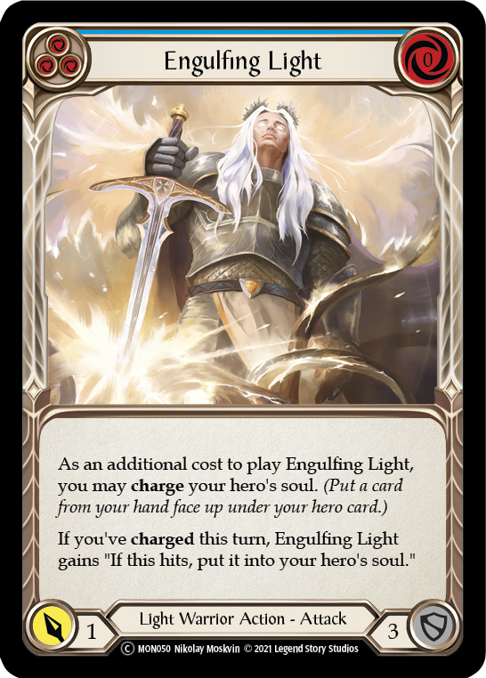 Engulfing Light (Blue) (Rainbow Foil) [U-MON050-RF] Unlimited Rainbow Foil | Pegasus Games WI