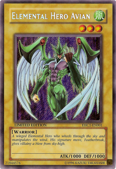 Elemental HERO Avian [EHC1-EN001] Secret Rare | Pegasus Games WI