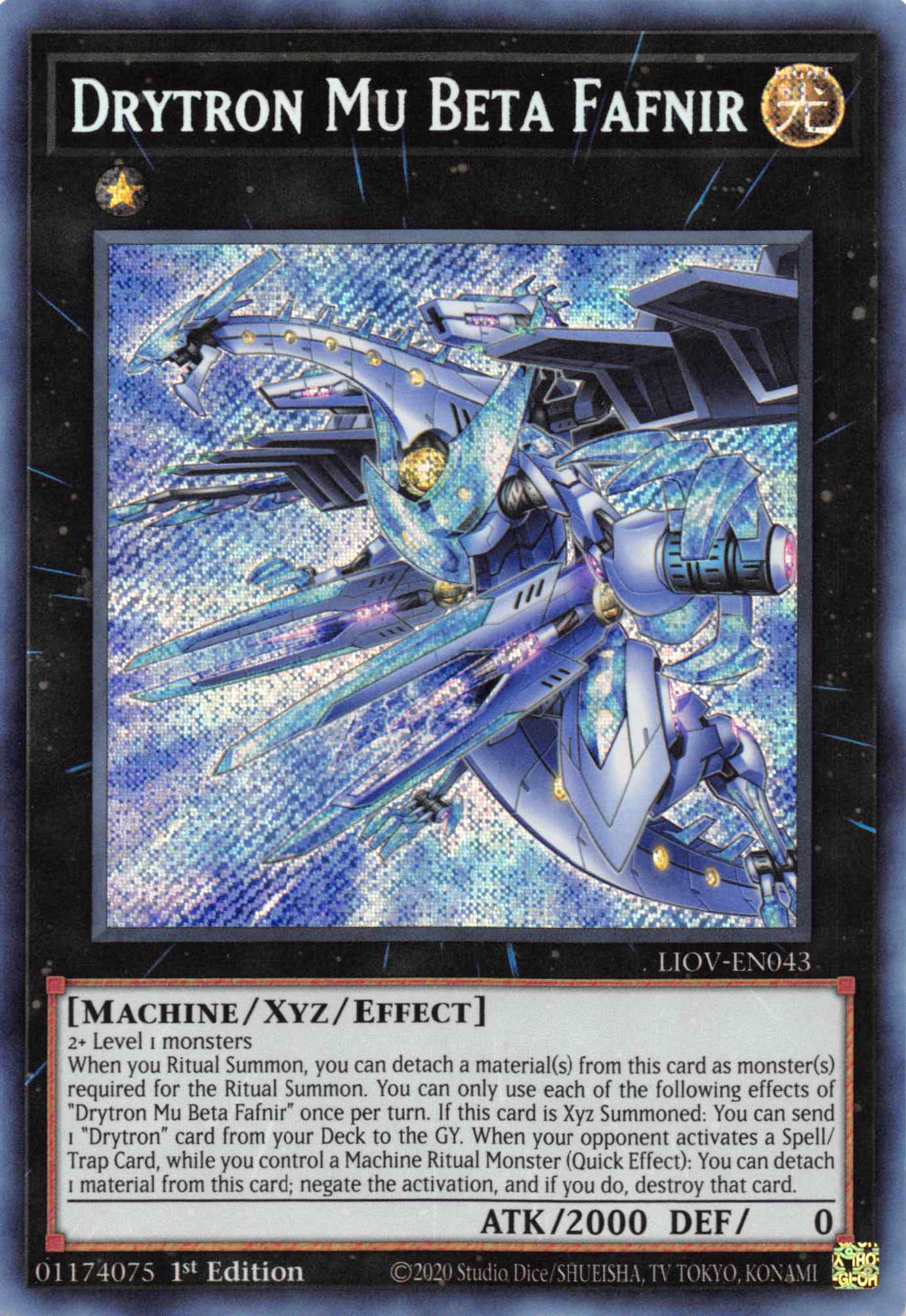 Drytron Mu Beta Fafnir [LIOV-EN043] Secret Rare | Pegasus Games WI