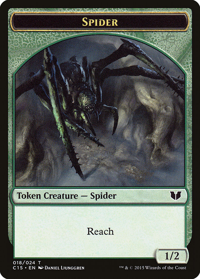 Saproling // Spider Double-Sided Token [Commander 2015 Tokens] | Pegasus Games WI