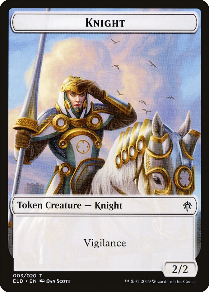 Knight Token [Throne of Eldraine Tokens] | Pegasus Games WI