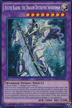 Buster Blader, the Dragon Destroyer Swordsman [BOSH-EN045] Secret Rare | Pegasus Games WI