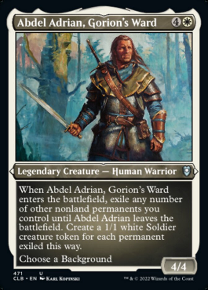 Abdel Adrian, Gorion's Ward (Foil Etched) [Commander Legends: Battle for Baldur's Gate] | Pegasus Games WI