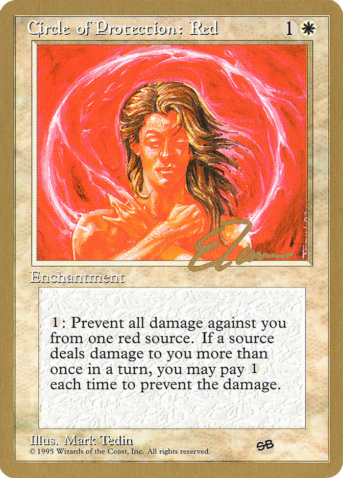 Circle of Protection: Red (Eric Tam) (SB) [Pro Tour Collector Set] | Pegasus Games WI