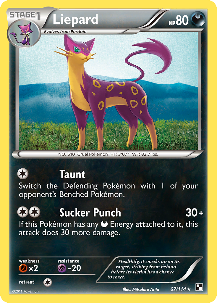 Liepard (67/114) [Black & White: Base Set] | Pegasus Games WI