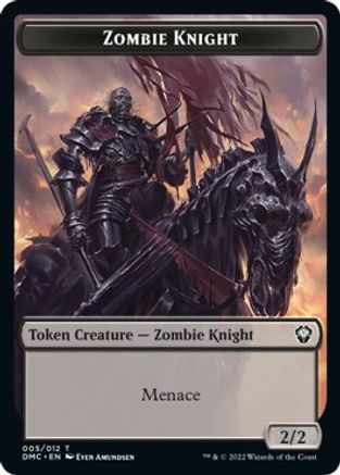 Zombie Knight // Knight Double-Sided Token [Dominaria United Commander Tokens] | Pegasus Games WI