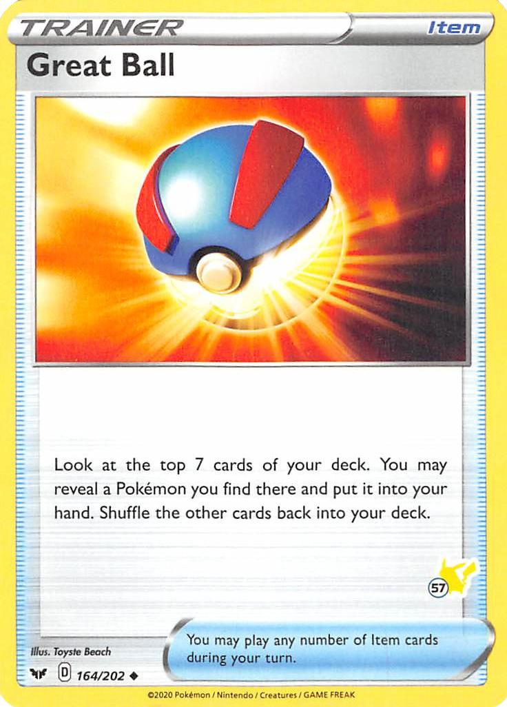 Great Ball (164/202) (Pikachu Stamp #57) [Battle Academy 2022] | Pegasus Games WI