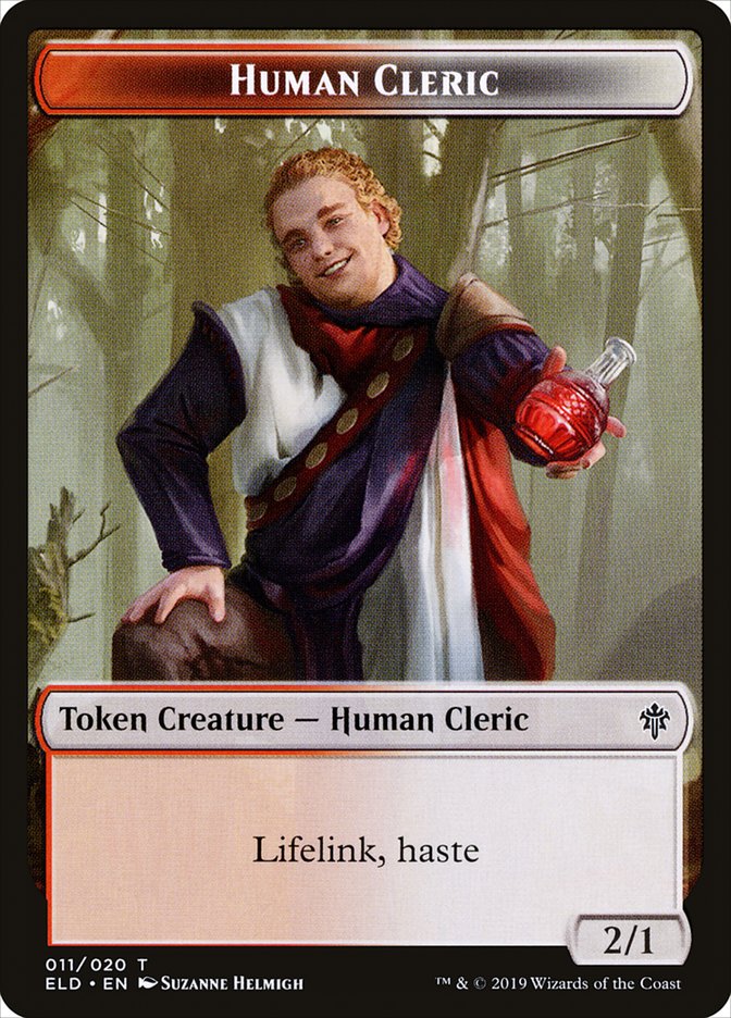 Human Cleric Token [Throne of Eldraine Tokens] | Pegasus Games WI