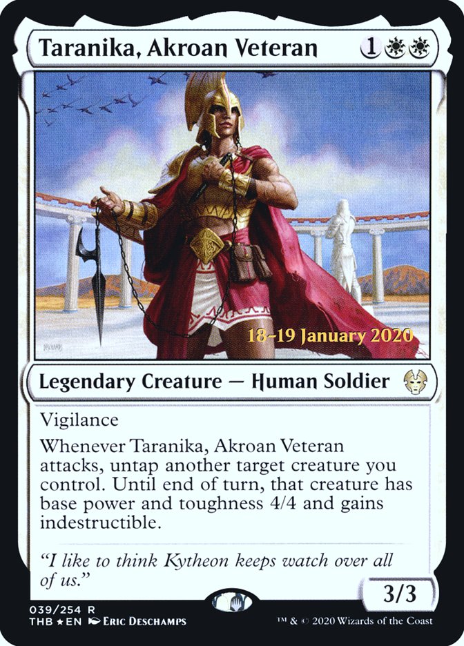 Taranika, Akroan Veteran [Theros Beyond Death Prerelease Promos] | Pegasus Games WI