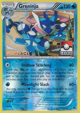 Greninja (40/122) (League Promo 3rd Place) [XY: BREAKpoint] | Pegasus Games WI