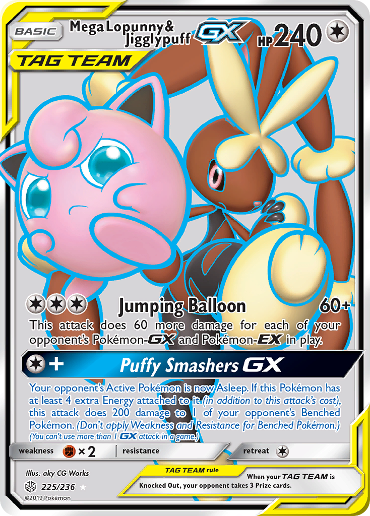 Mega Lopunny & Jigglypuff GX (225/236) [Sun & Moon: Cosmic Eclipse] | Pegasus Games WI