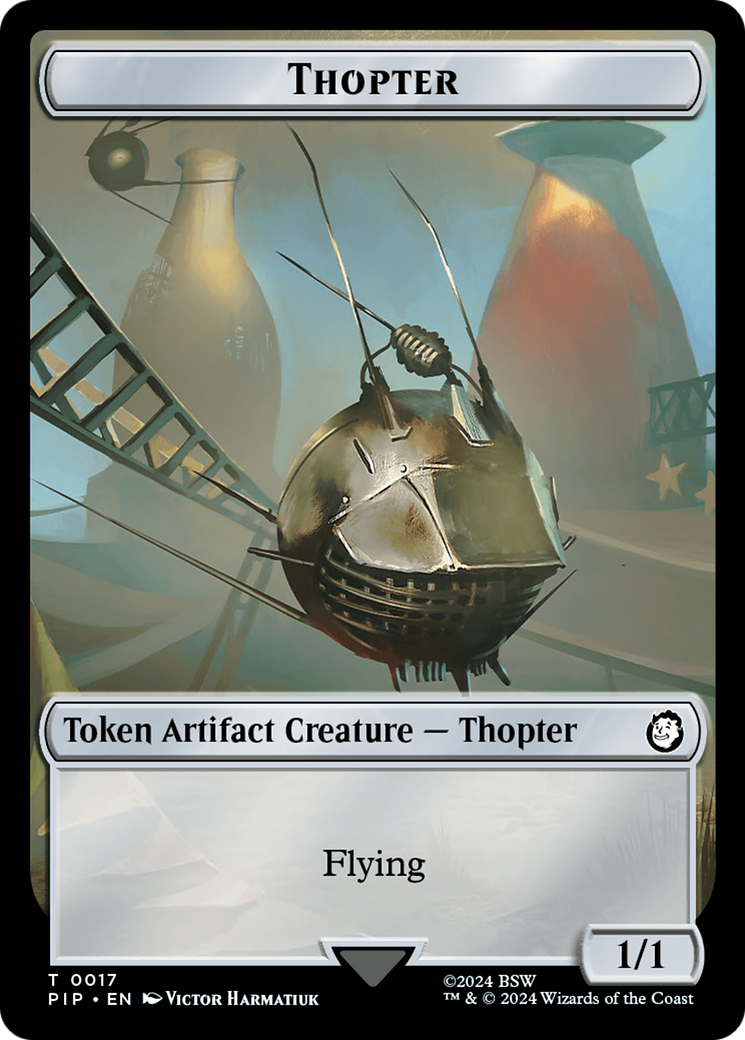 Treasure (0018) // Thopter Double-Sided Token [Fallout Tokens] | Pegasus Games WI