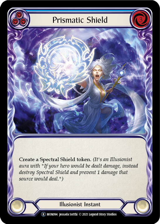 Prismatic Shield (Blue) (Rainbow Foil) [U-MON094-RF] Unlimited Rainbow Foil | Pegasus Games WI