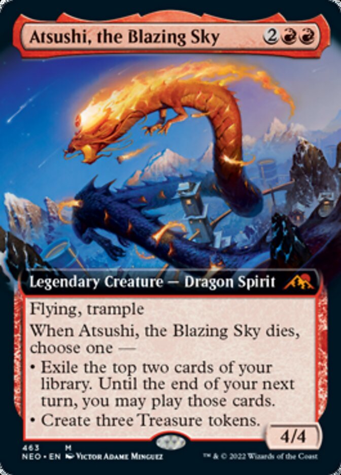 Atsushi, the Blazing Sky (Extended Art) [Kamigawa: Neon Dynasty] | Pegasus Games WI