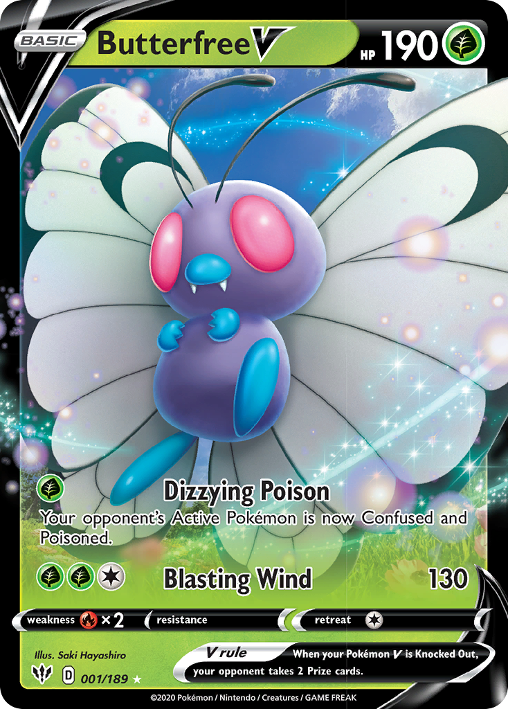 Butterfree V (001/189) [Sword & Shield: Darkness Ablaze] | Pegasus Games WI