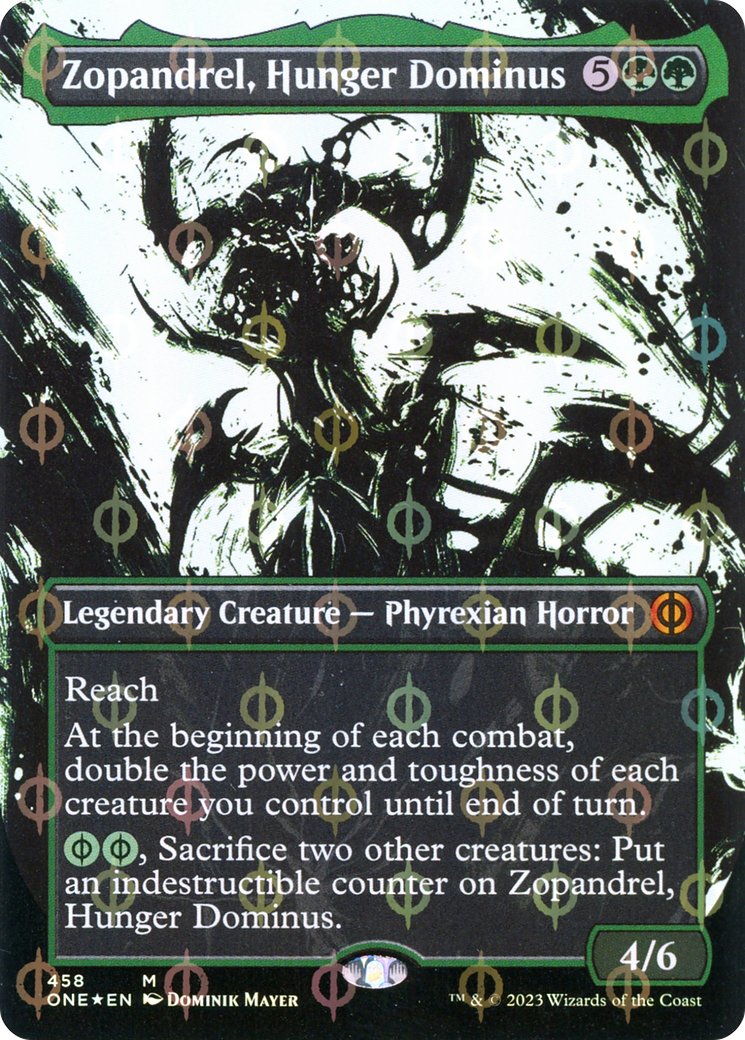 Zopandrel, Hunger Dominus (Borderless Ichor Step-and-Compleat Foil) [Phyrexia: All Will Be One] | Pegasus Games WI