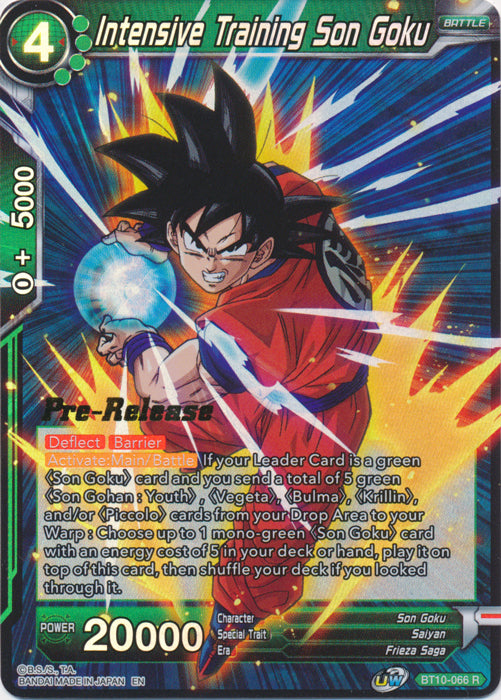 Intensive Training Son Goku (BT10-066) [Rise of the Unison Warrior Prerelease Promos] | Pegasus Games WI