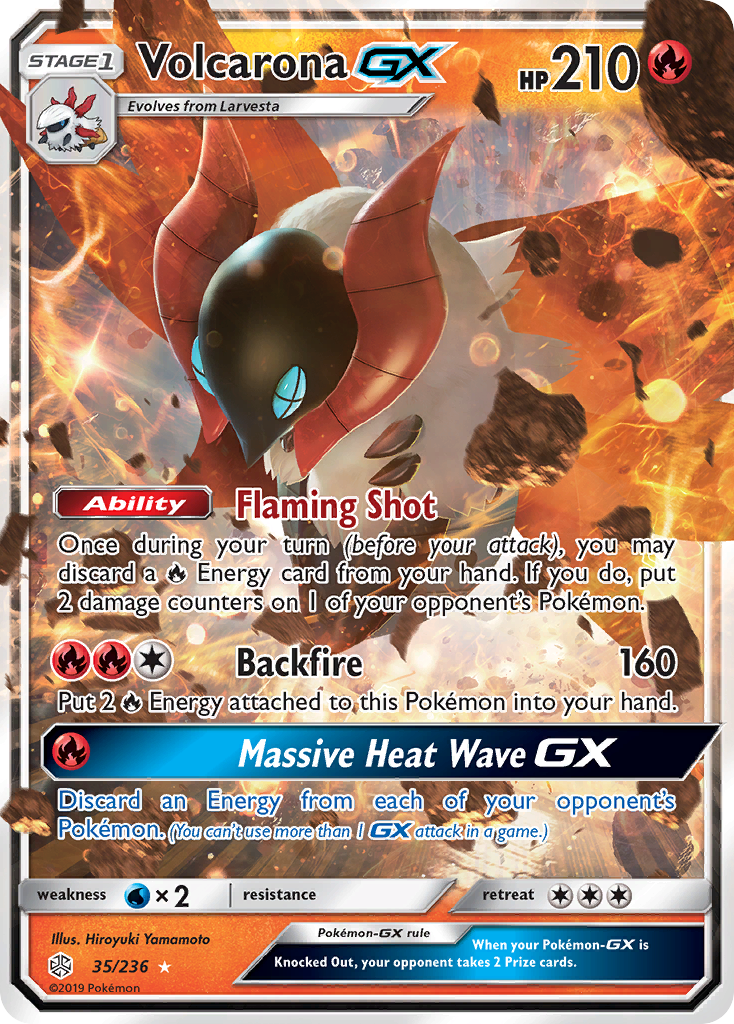 Volcarona GX (35/236) [Sun & Moon: Cosmic Eclipse] | Pegasus Games WI