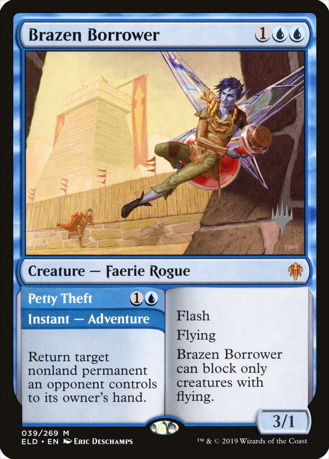 Brazen Borrower // Petty Theft (Promo Pack) [Throne of Eldraine Promos] | Pegasus Games WI