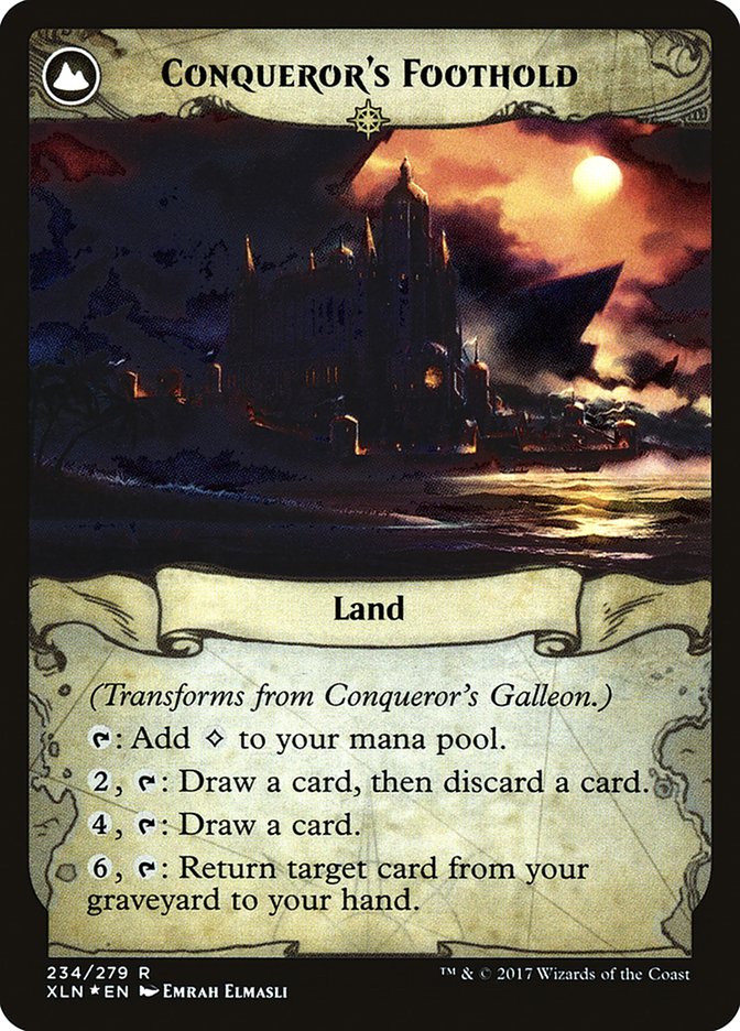 Conqueror's Galleon // Conqueror's Foothold [Ixalan Prerelease Promos] | Pegasus Games WI