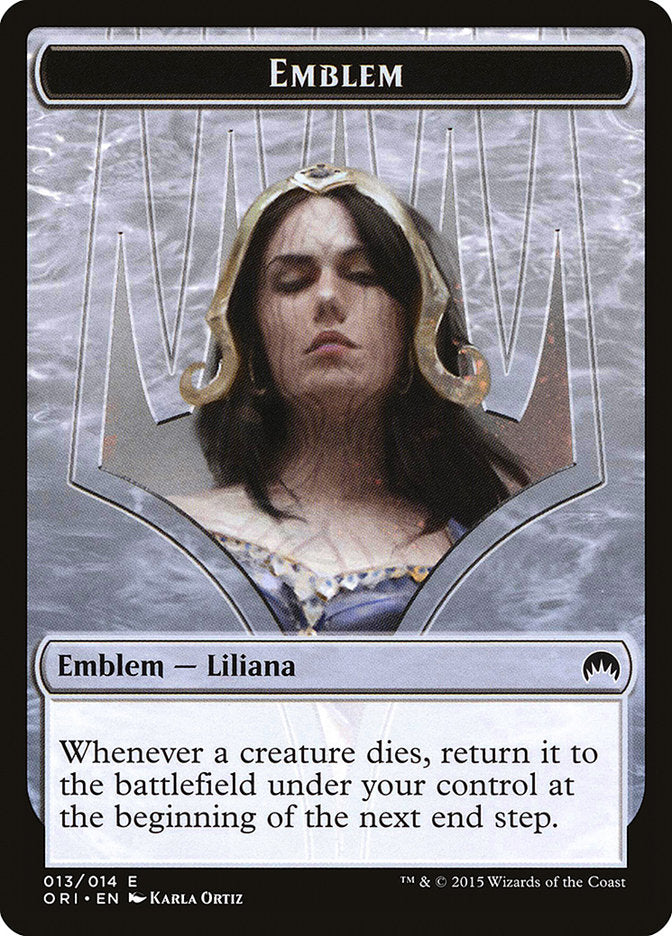 Liliana, Defiant Necromancer Emblem [Magic Origins Tokens] | Pegasus Games WI