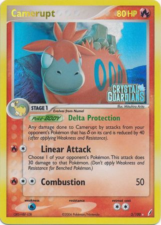 Camerupt (3/100) (Stamped) [EX: Crystal Guardians] | Pegasus Games WI