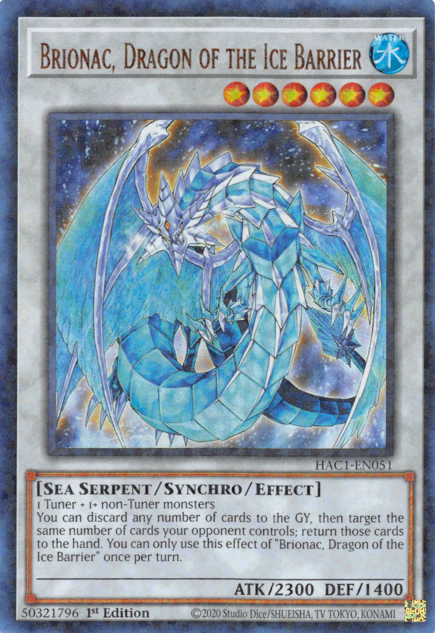 Brionac, Dragon of the Ice Barrier (Duel Terminal) [HAC1-EN051] Parallel Rare | Pegasus Games WI