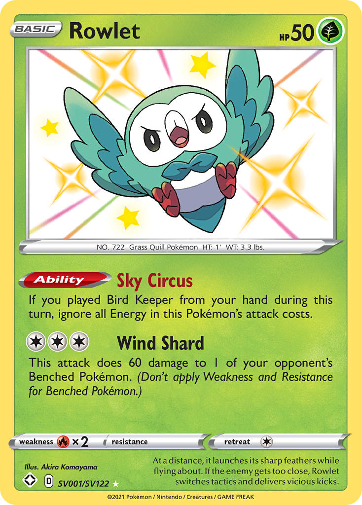 Rowlet (SV001/SV122) [Sword & Shield: Shining Fates] | Pegasus Games WI