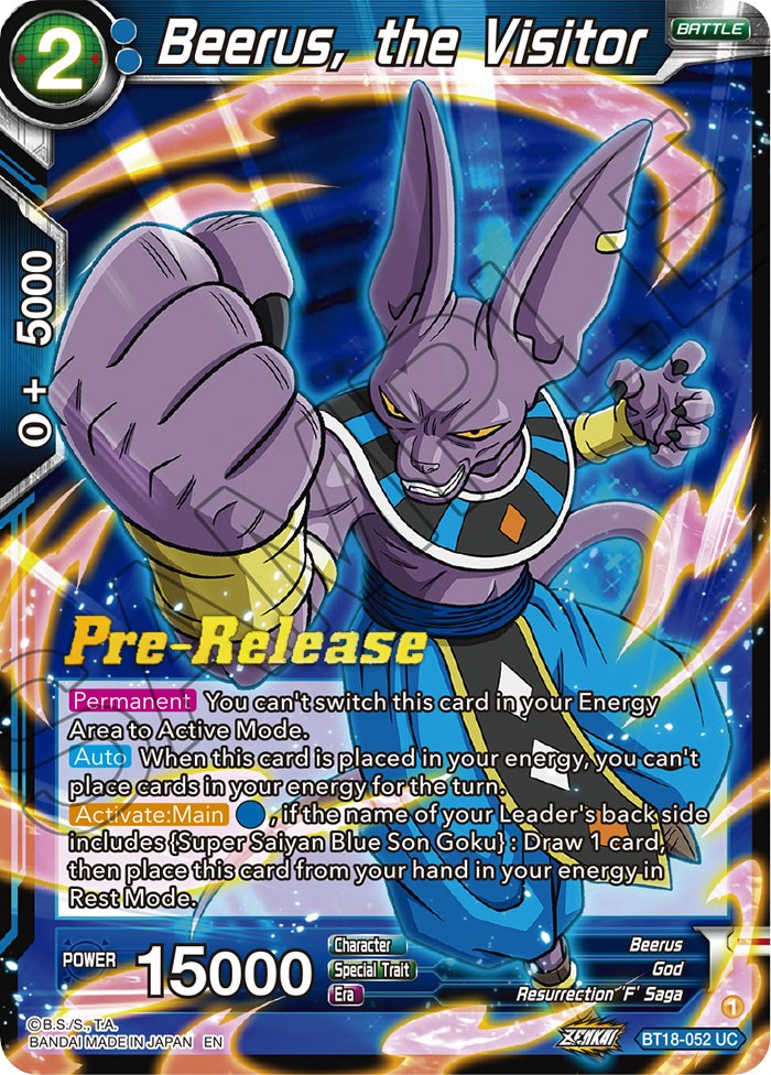 Beerus, the Visitor (BT18-052) [Dawn of the Z-Legends Prerelease Promos] | Pegasus Games WI