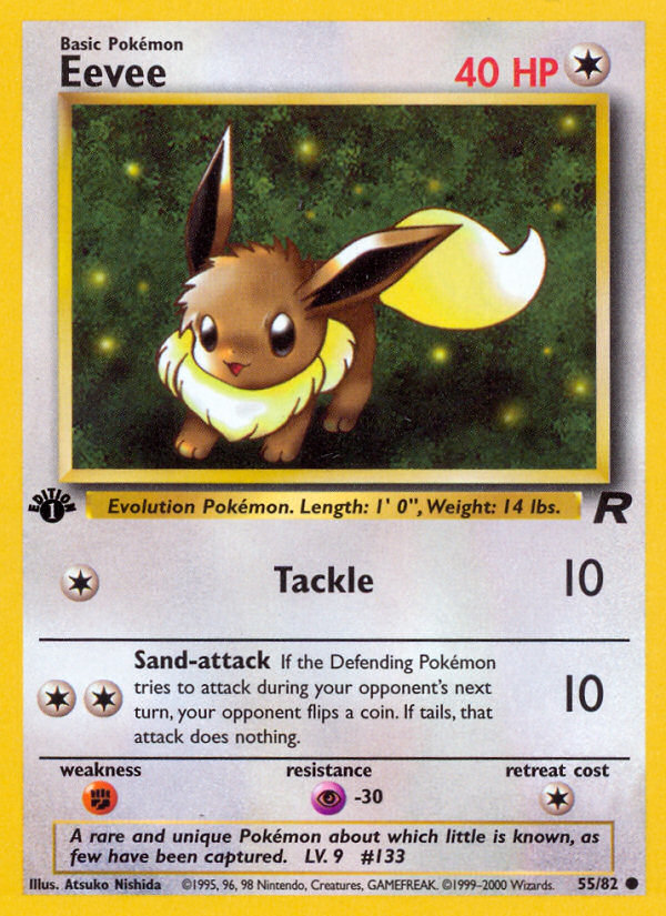 Eevee (55/82) [Team Rocket 1st Edition] | Pegasus Games WI