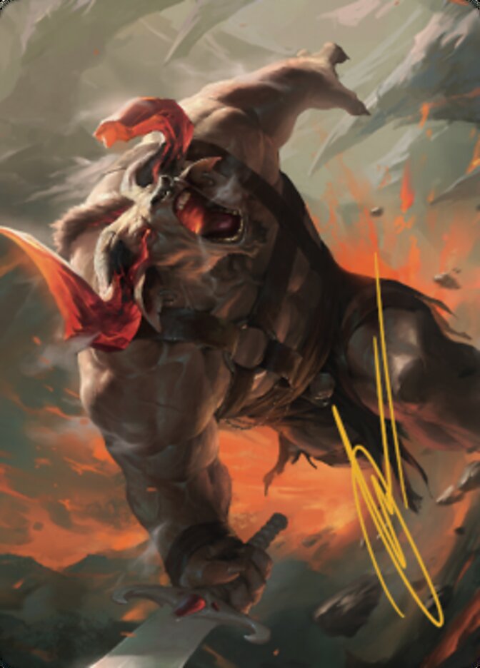 Furious Bellow Art Card (Gold-Stamped Signature) [Dominaria United Art Series] | Pegasus Games WI