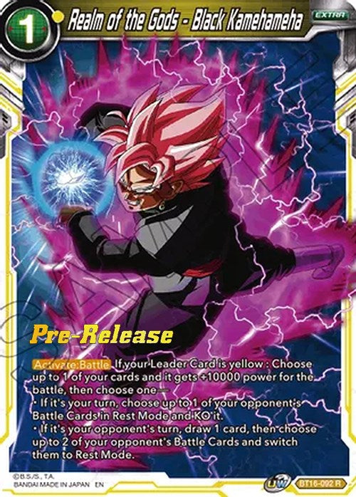 Realm of the Gods - Black Kamehameha (BT16-092) [Realm of the Gods Prerelease Promos] | Pegasus Games WI