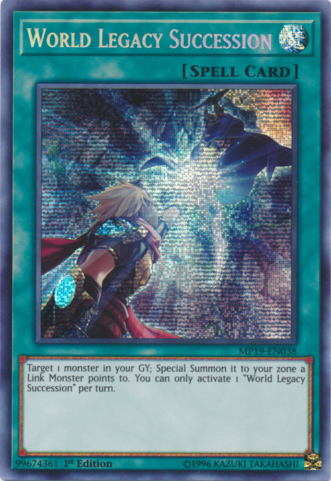 World Legacy Succession [MP19-EN038] Prismatic Secret Rare | Pegasus Games WI