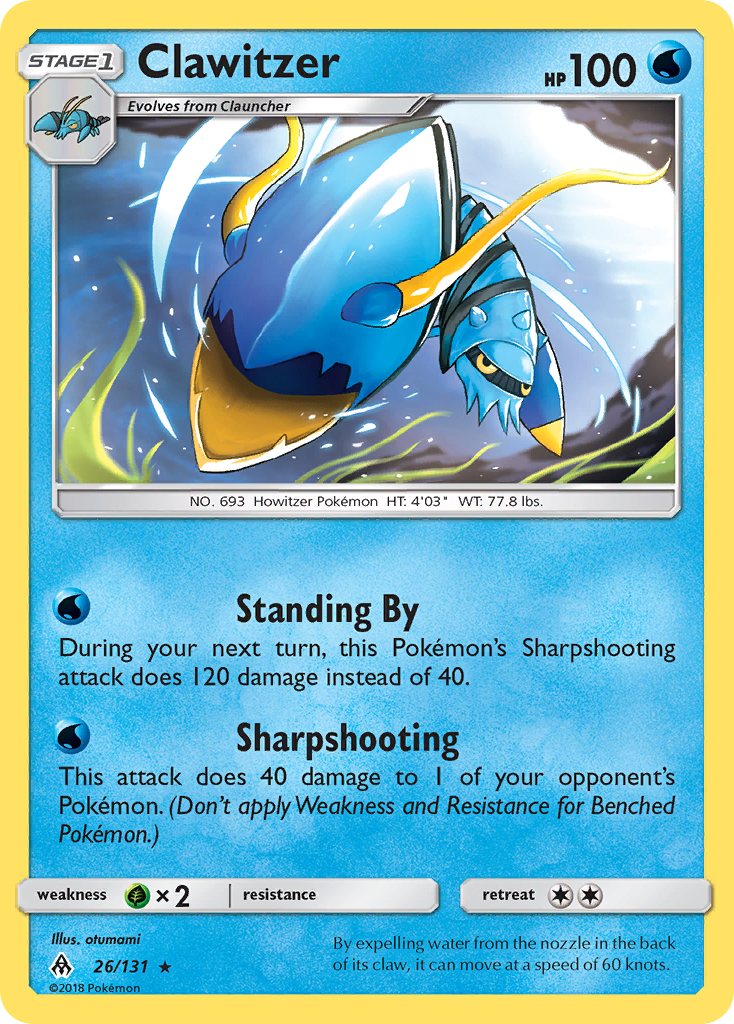 Clawitzer (26/131) [Sun & Moon: Forbidden Light] | Pegasus Games WI